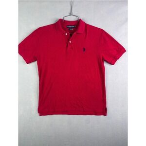 US Polo Assn Mens Red Short Sleeve Pique Polo Shirt XL